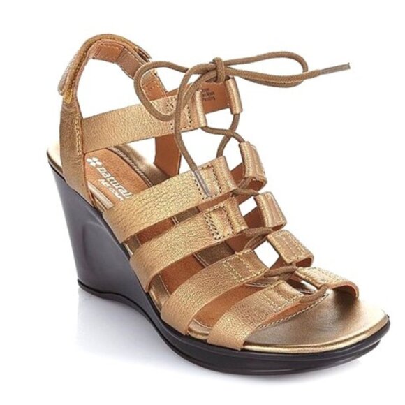 NATURALIZER Womens Purple Adjustable Padded Meghan Round Toe Wedge Thong Sandals Shoes M main image 1
